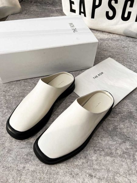 

row the designer dress shoes high set autumn fashion round head leather baotou sandals casual muller slippers k13q