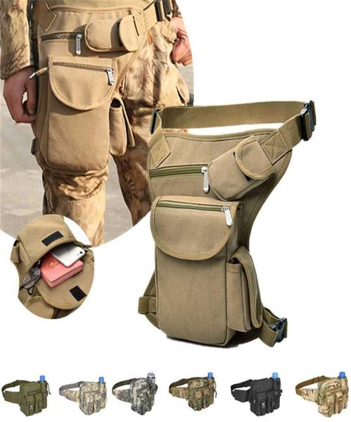 

men canvas drop leg bag waist fanny pack belt hip bum military travel multipurpose motorcycle messenger shoulder s 220121