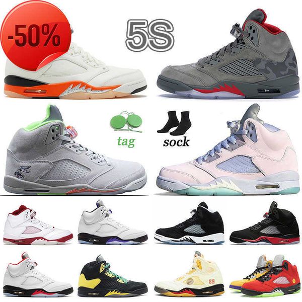 

jumpman 5 helmet mens womens basketball shoes alternate grape havre easter concord camo metallic white stealth oreo retros 5s, Black