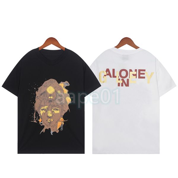 

luxury fashion brand mens t shirt designer portrait letter print short sleeve loose round neck t-shirt pullover black white asian size s-3xl, White;black