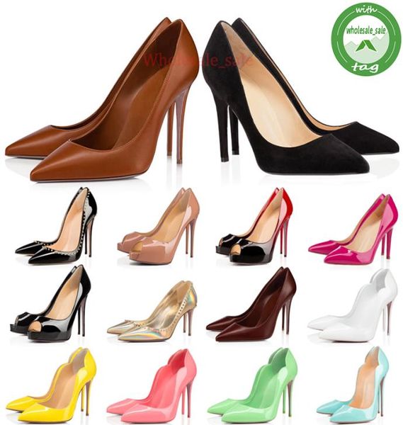 

2022 women luxury shoes high heels glitter rivets triple black nude pink white teal patent leather suede fashion party wedding dre6935898