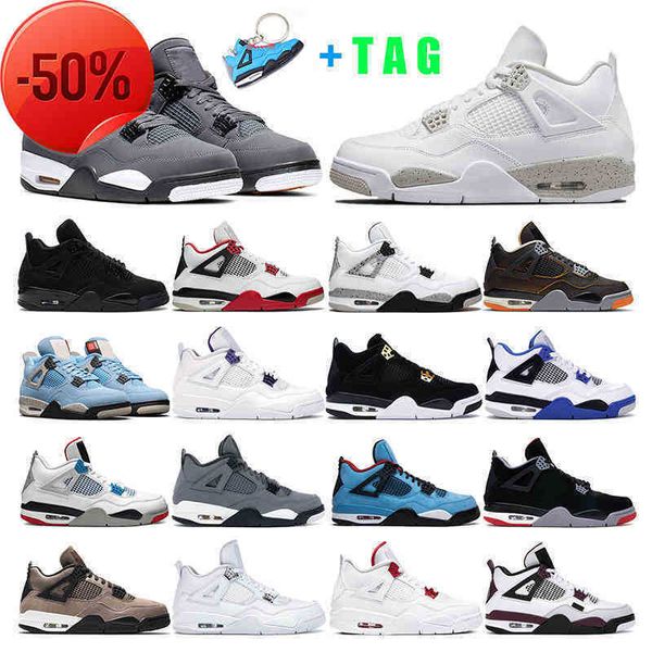 

basketball shoes 4s jumpman 4 mens women white oreo university bule black cat fired red cactus jack sports sneakers trainer size 5 .5 -13