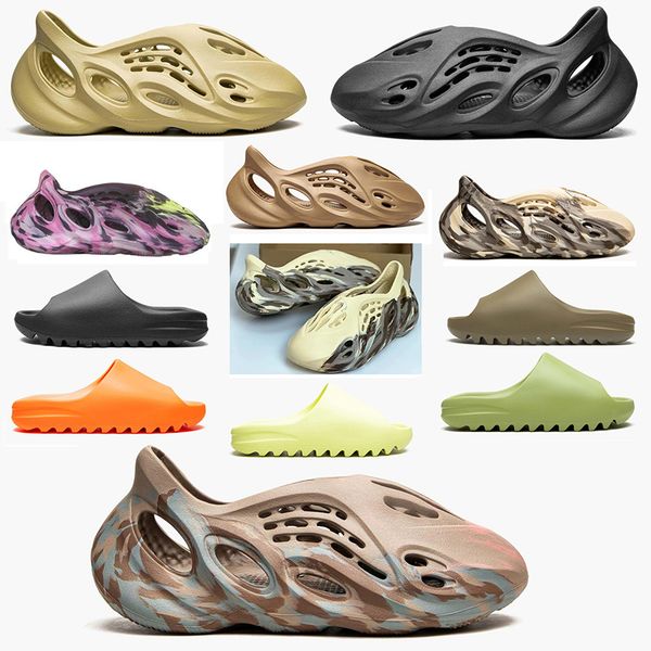 

slides sandal foam runner 48 hours delivery mens slide white resin pure ochre bone slipper runners men women slippers runner clog soot onyx, Black