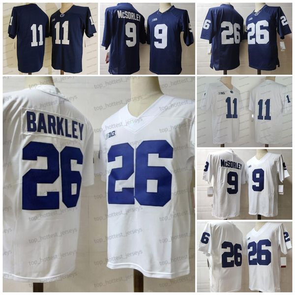 

penn state 9 trace mcsorley football jersey 11 parsons 26 saquon barkley mens ncaa college mens stitched jerseys white navy no name, Black