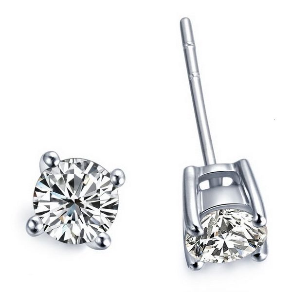

stud solid 14k white gold wedding earrings tested positive 05cteach d vvs1 diamond jewelry for women 221119, Golden;silver