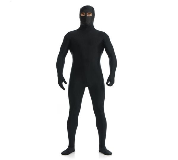 

mens catsuit costumes solid color spandex unitard full bodysuit costume jumpsuit costumes long sleeve tights open eyes hole3778345, Black