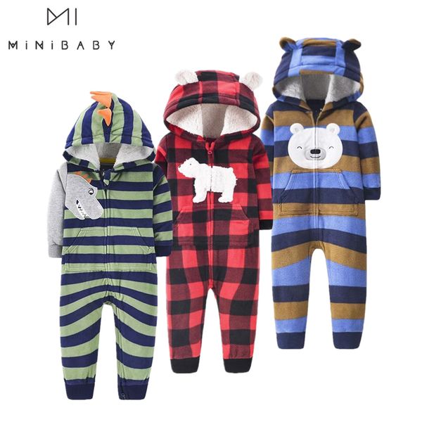 

rompers soft baby born boys clothing spring cartoon fleece with hooded infant romper toddler outfits jumpsuits 221125, Blue