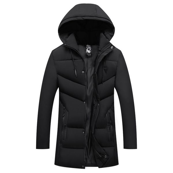 

men's wool blends plus size 5xl 6xl padded brand casual fashion thick warm men long parka coat winter jacket with hooded windbreaker co, Black
