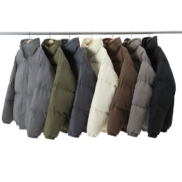

designer jacket mens puffer jackets fluffy down cotton outwear zipper up coats oversize womens rubber patch letters elastic bodywarmer stree, Black;brown