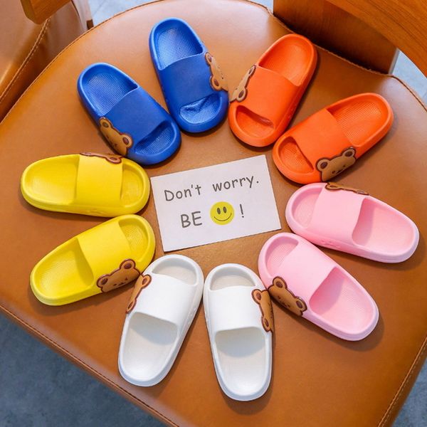 

slipper kids summer eva soft thick anti-skid sole cute adorable children for baby toddle boys girls home beach slides 221125, Black;grey