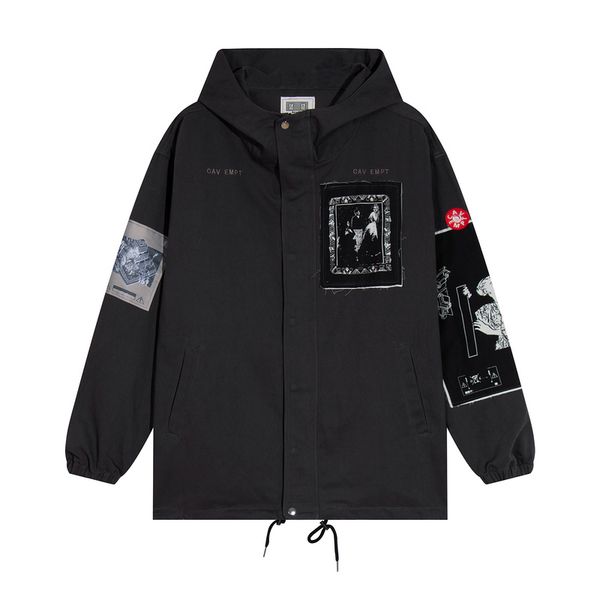 

vintage coats men women 1 quality hooded multi zip coat jacket, Black;brown