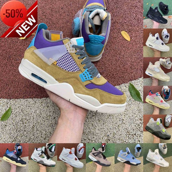 

basketball shoes 2022 latest 4 4s men women university blue court purple pure money bred cream sail taupe haze white oreo cement royalty, Black