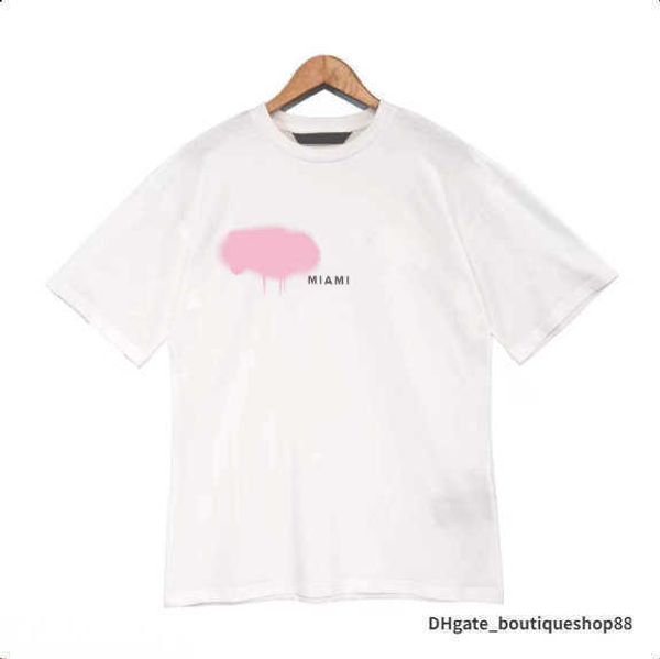 

designer of luxury t shirt brand palms palmangel city quality tshirt pa clothing spray letter short sleeve spring summer casual men and wome, White;black