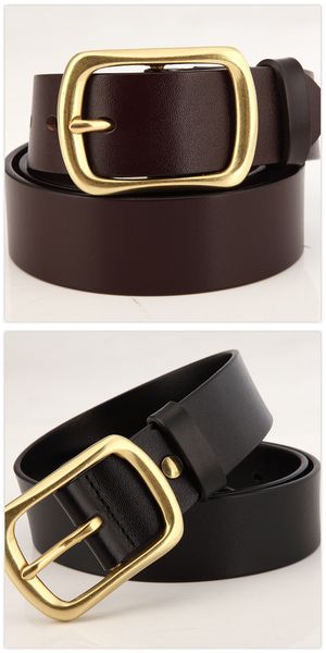 

p121 men's women's fashion designer belts genuine leather belts width 7cm, Black;brown