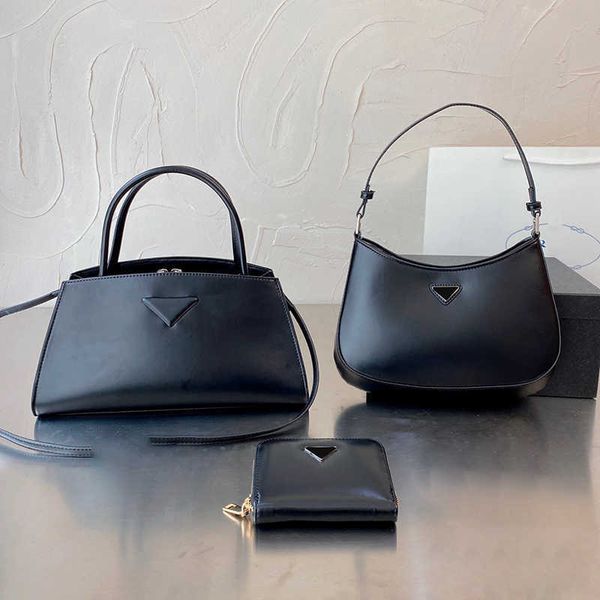 

prabag three pieces combination set totes womens tote bag luxurys handbag triangle designers bag with crossbody bags underarm wallet 5jno