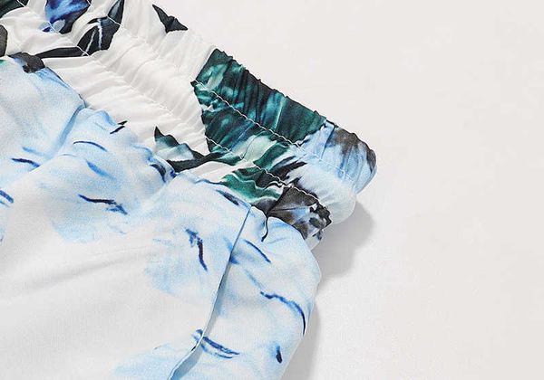 

t-shirt for men amii fashion short sleeve cotton designer shirtsshort set hawaii leisure green mountain flowing water print men's wom t, White;black