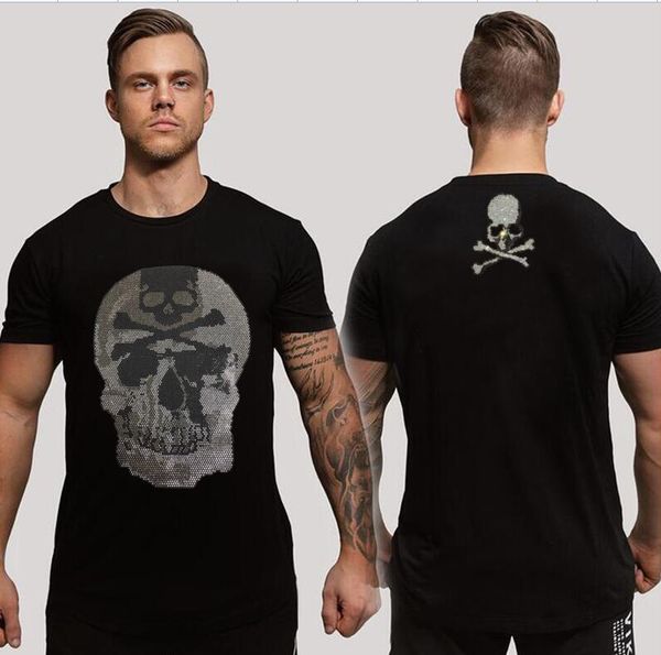 

designer rhinestone t shirt men pullover for man slim fit tees, White;black