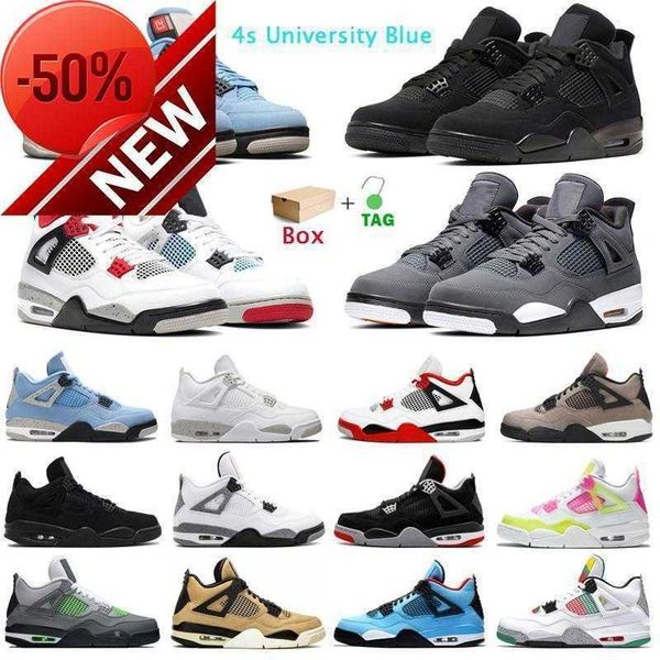 

2022 4s jumpman basketball shoes 4 university blue white oreo fire red black mens trainers sports sneakers eur 36 -45