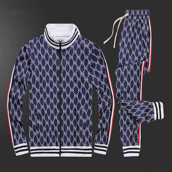 

man clothes mens tracksuit suit spring autumn long sleeved two piece set fall jogging jackets pants 0121o9s7, Gray