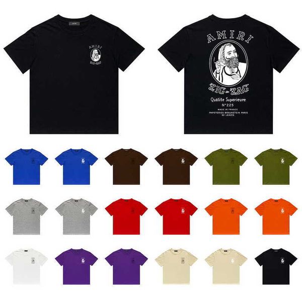 

t-shirt for men amii fashion short sleeve cotton designer shirts2022 smoking print casual hip hop high street round neck leisure e3jq, White;black