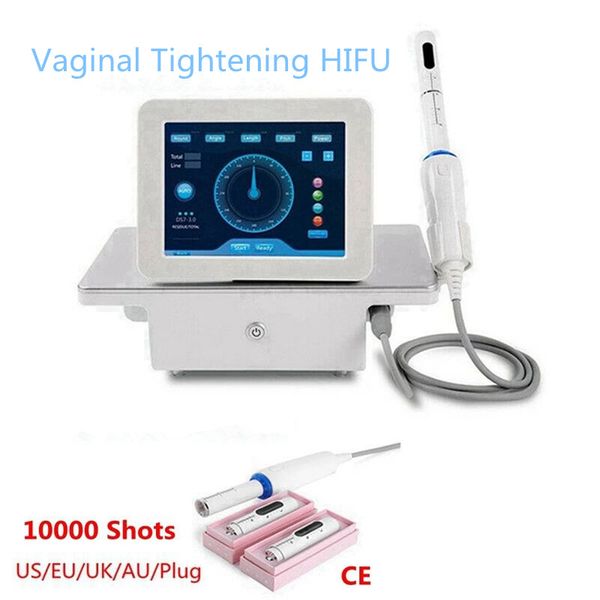 

professional high intensity focused ultrasound auto rotation vaginal tightening machine hifu beauty equipment with 2 probes skin rejuvenatio, Black;white