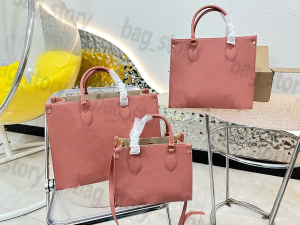 

onthego tote bag m46286 women rose trianon flap messenger fashion handle handbag ladies on the go luxury classic lychee grain handbags shoud