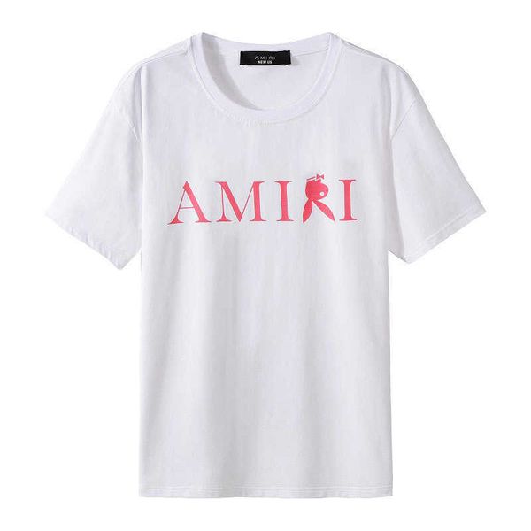 

t-shirt for men amii fashion short sleeve cotton designer shirtslettered casual hip hop high street round neck leisure, White;black