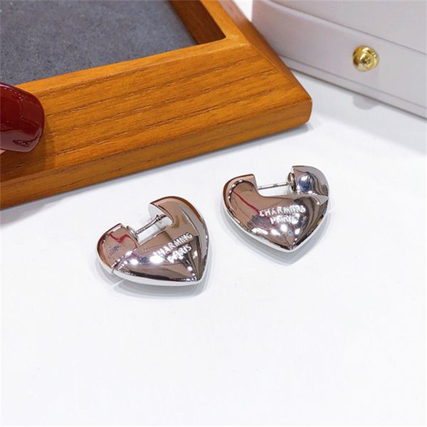 

south korea cool wind earrings advanced love earrings women's simple jewelry, Golden;silver