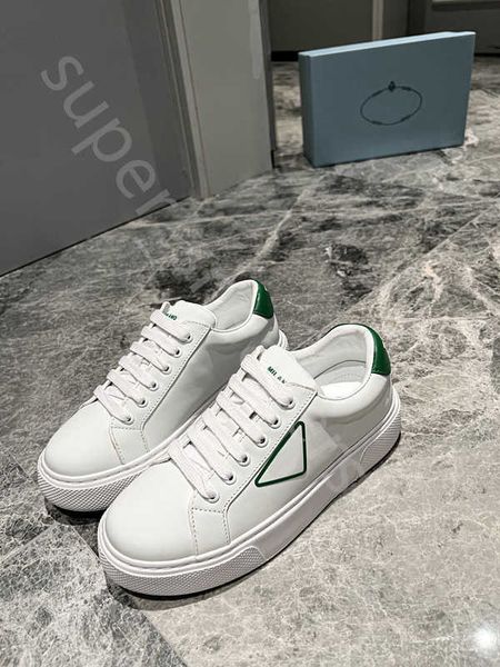 

r casual shoes men women sneakers platform loafers classic trainers genuine leather triangle shoes with box size 35, Black