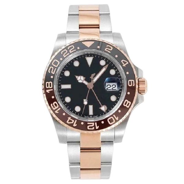 

aaa quality 3186 movements mens watch automatic mechanical gmt alone watches stainess steel with sapphire glass designer orologio reloj spor, Slivery;brown