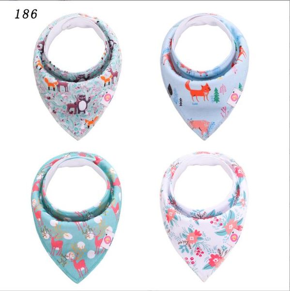 

baby bibs burp cloths ins toddler cotton bandana printed infant saliva towel dribble bibs pinafore fashion newborn double layer triangle hea