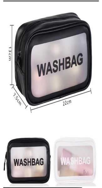 

new portable largecapacity travel wash bag leather transparent waterproof carryon bag7070006
