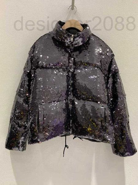 

women's down & parkas designer autumn and winter p family detachable sleeves heavy industry sequins awning loose warm 90% white goose d, Black
