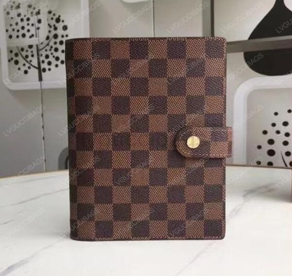 

luxury quality high brand designer bag big table ring agenda sleeve stand memo a5 notebook diary cover leather passport epi leathe4527325, Brown;gray