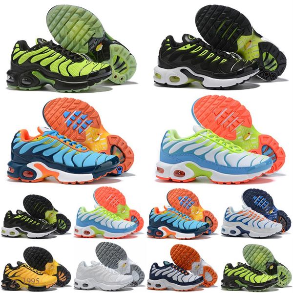 

2021 tn 2019 kids shoes tn enfant breathable soft sports chaussures boys girls tns plus sneakers youth requin trainers300t, Black