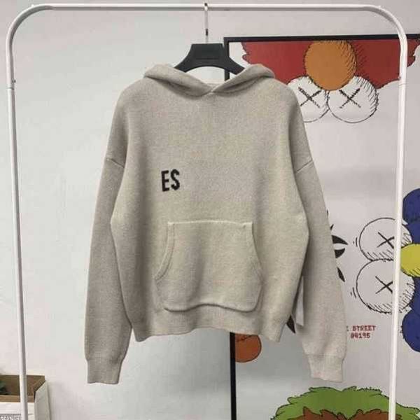 

ess hoodie turtleneck jumpers loose sweaters casual knits hoody lazy style for men women essentials lightweight sweatshirts cw02, Black