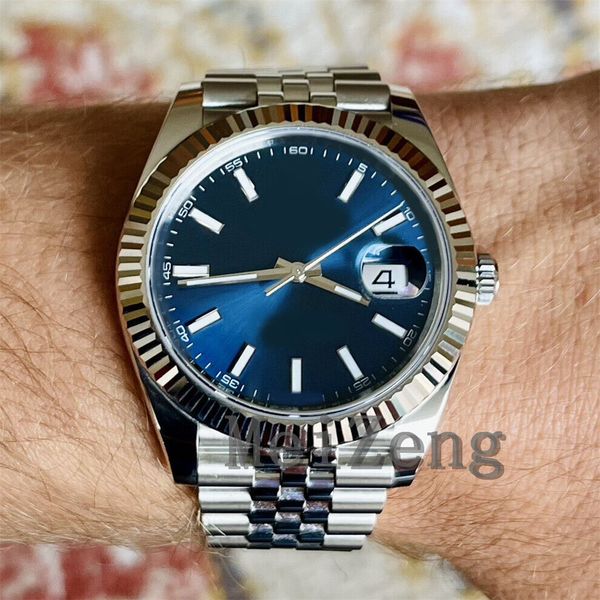 

luxury wristwatch 41mm datejust 126334 blue index jubilee fluted bezel men's3235 automatic watch xm6g, Slivery;golden
