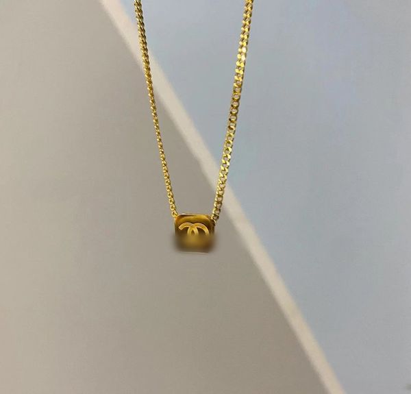 

luxury designer necklace for women party mens choker pendant chain crystal 18k gold plated brass copper brand c-letter necklaces statement j, Silver