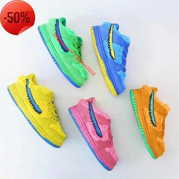 

dunks bears kids running shoes 2021 five colors toddler trainers yellow green pink blue orange bear children outdoor flat sneakers271z, Black