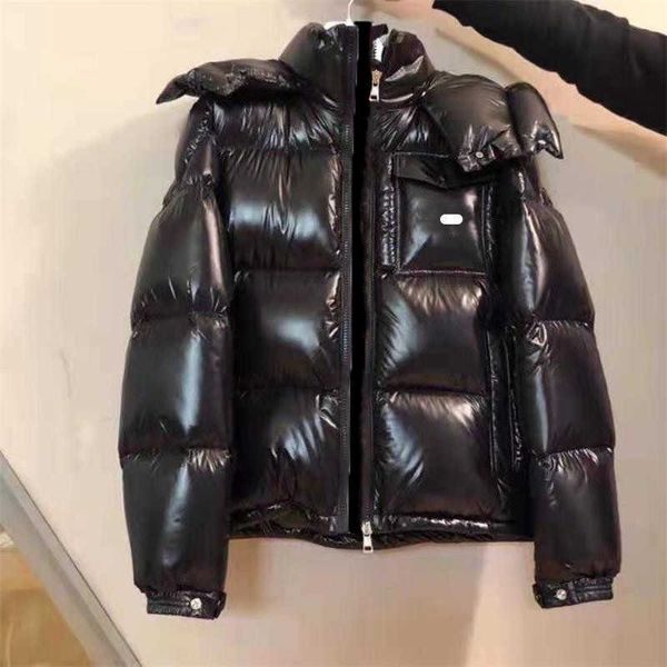 

22ss mens jacket parka quality classic casual keep warm in winter outdoor feather winters men women jackets outerwear detachable down, Black
