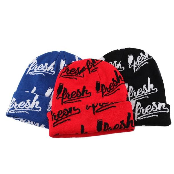 

wholesale 100% acrylic winter hats custom jacquard knitted beanie hat, Blue;gray