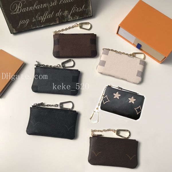 

2022 womens men women key wallets designer fashion coin purse card holder genuine leather zipper bag accessoires m62650, Red;black