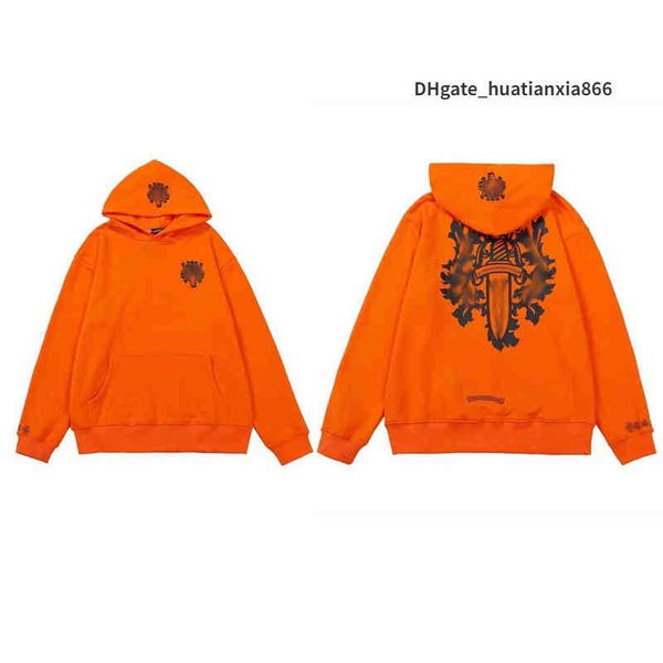 

mens luxury fashion hoodies designer chromes zipper ch sweatshirts horseshoe sanskrit cross print hearts pullover hooded quality sweater wom, Black