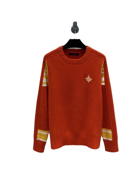 

aw22 new logo embroidery thread knitted retro style cashmere sweater, White;black
