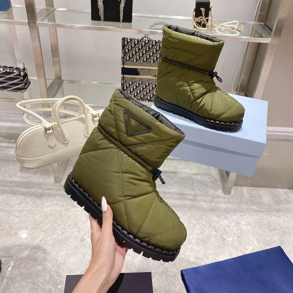 

designer women winter's pillow comfort ankle boots lady fashion old flower soft down flat shoes waterproof nylon upper winter snowfield, Black