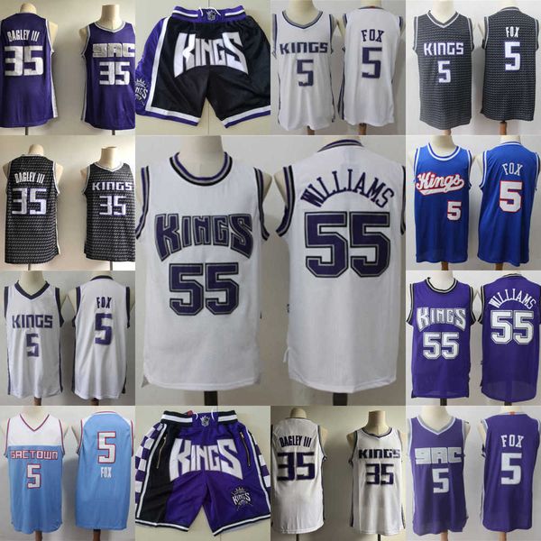 

basketball jerseys mens sacramento''kings''jersey de'aaron 5 fox marvin 35 bagley iii jason 55 williams basketball, Black;red