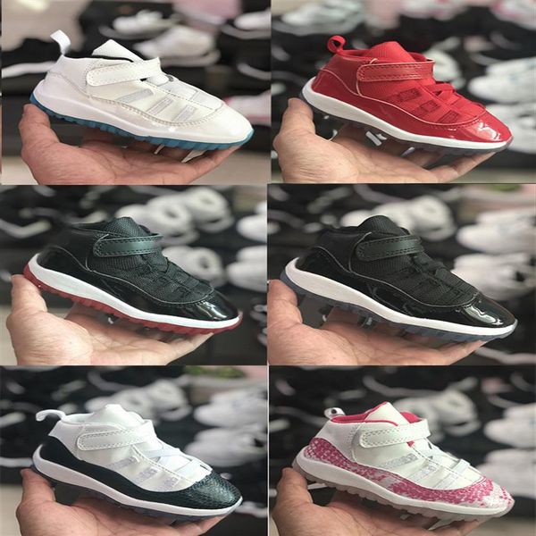 

bred 11s little boys girls children kids basketball sneaker shoes pink navy blue snakeskin 72-10 trainers size 6c-10c2402, Black