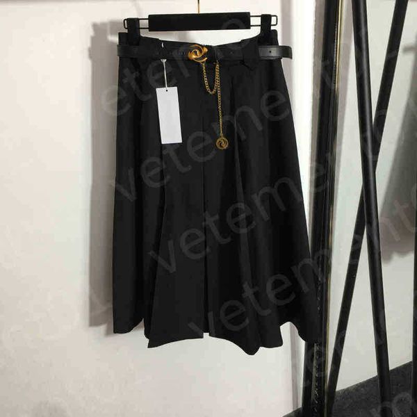 

designer womens skirts brand logo print cotton solid color casual dresses fashion comfortable loose a-line skirts temperament luxurious wome, Black