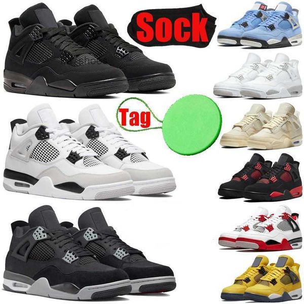 

2023 high shoes jumpman 4 4s mens womens basketball shoes military black cats canvas sail white oreo university blue infrared fire red thund