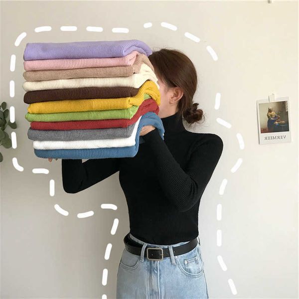 

women's sweaters women's sweater sweaters autumn winter korean slim solid sweater basic long sleeves casual soft knitted sweater, White;black